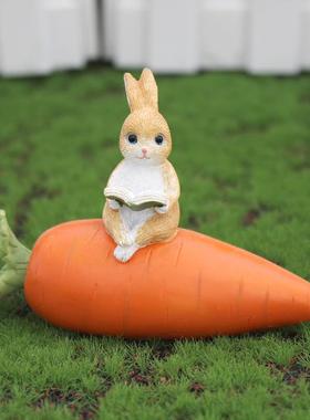 创意可爱萝卜兔子摆件装饰品花盆微景观生日精致礼物送男女生朋友