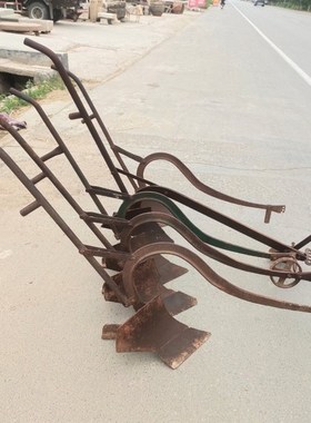 民俗老物件老农具摆件装r饰木耙土搂铁锹扁担农庄影视道具农场农