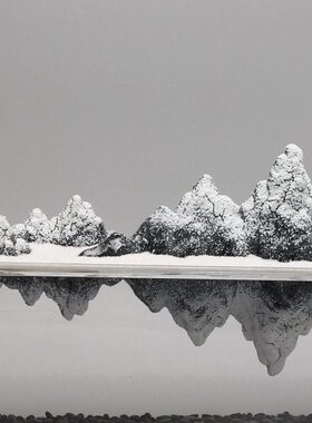 样板间现代透明摆件招财饰品创意假山新中式微景观亚克力酒店软装