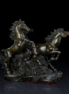 饰品办公室装饰品工艺品摆件铜马客厅纯饰品家居三马到成功黄铜马