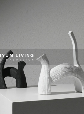 简约现代轻奢软j装饰品家居创意艺术抽象摆件样板房间电视柜摆设