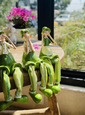 摆件创意人物三不娃娃户外庭院布D置阳台客厅造景室外花园装饰品