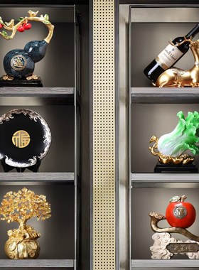 新中式轻奢高档摆件家居客厅软装领导办公室酒柜书U柜工艺品装饰