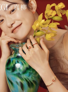 ZEGL设计师金色铜钱币戒指女小众设计新中式P素圈指环开口食指戒