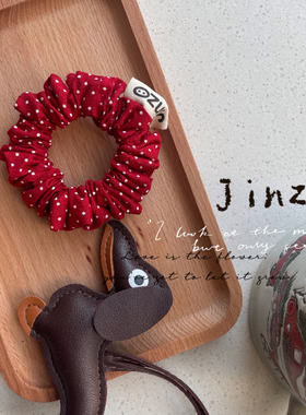 Jinz金猪-韩国进口韩系波点大肠发圈甜美法式皮筋女气质百搭发绳