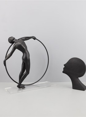 现代铸铁人物创意客厅卧室玄关电视柜书房样板房家居饰品