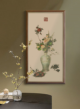 上品印画 永瑢平安如意图 新玄关走廊过道卉竖挂画装饰画