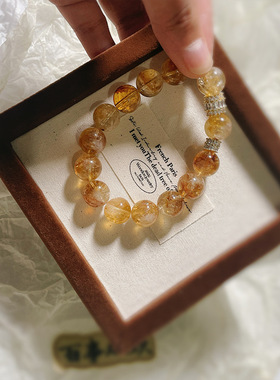 【蜂蜜奶盖】天然水晶手链女黄塔晶手串送闺蜜礼物小红书同款