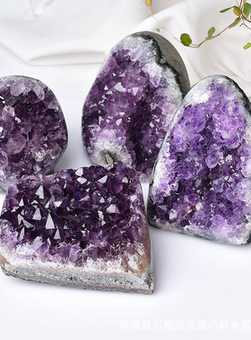 跨境外贸货源 乌拉圭紫水晶簇摆件 家居摆件