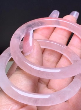 冰透粉水晶手镯粉晶手镯
