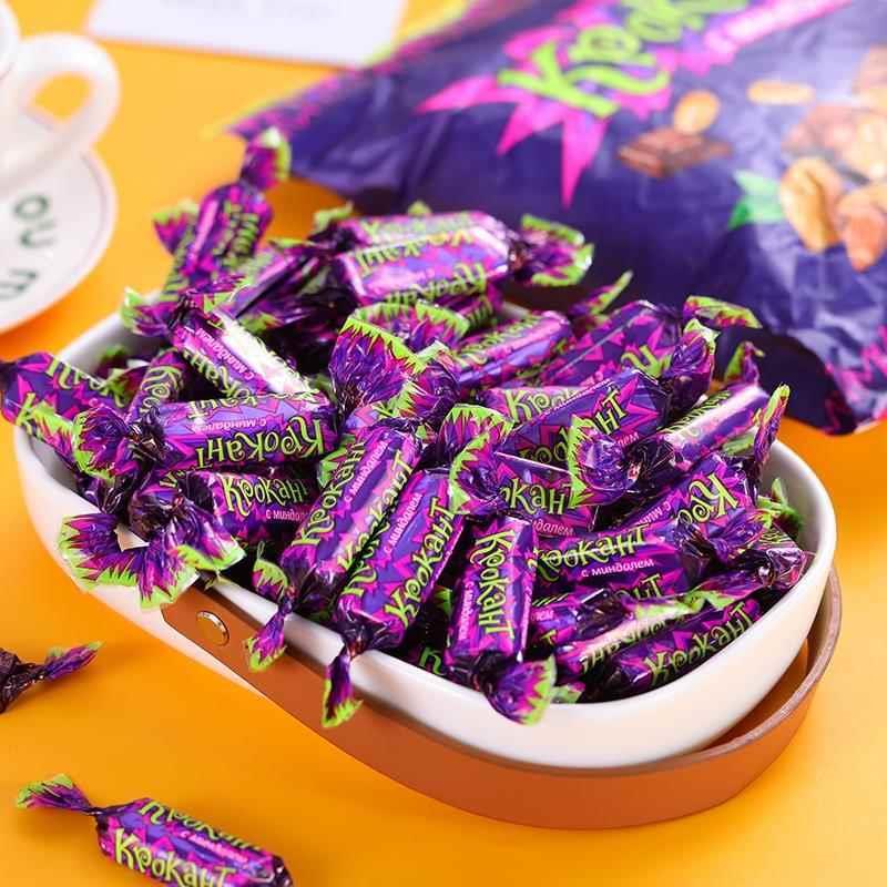 俄罗斯原装进口紫皮糖KDV正品夹心巧克力结婚喜糖果混合糖零食品 - 图2