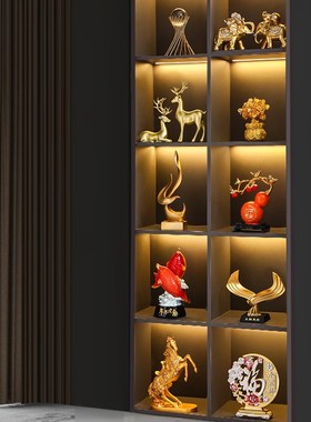 发财树酒柜摆件组合客厅旺宅电视餐边柜轻奢装饰品2024年新款