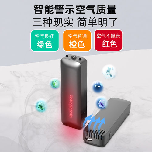 便携式负离子空气净化器迷你挂脖 pm25空气质量监测检测仪除烟尘 - 图1
