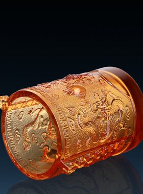 班德拉斯 琉璃笔筒摆件 蒸蒸日上创意工艺品装饰高档实用商务礼品
