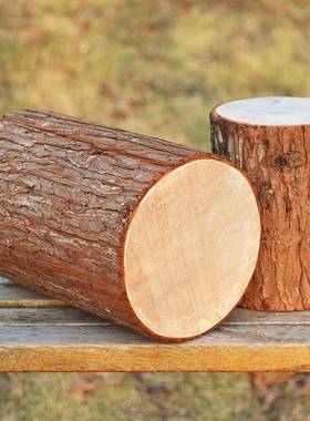 仿真木桩树桩假仿木桩圆木墩商场服装店橱窗花艺道具空心木头桩子