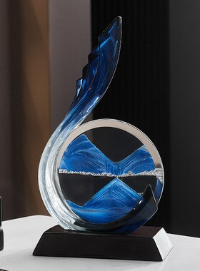 轻奢客厅摆件玄关电视柜酒柜风生水起流沙画办公室创意装饰品