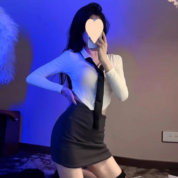 性感内衣2025新款辣妹jk制服套装女秘书学院风纯欲衬衣半身包臀裙 - 图3