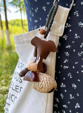 果壳摇铃包包挂件音疗手摇铃乐器家居挂饰车挂天然植物手工艺品