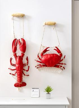 地中海风格海鲜模型仿真龙虾螃蟹假大小闸蟹店面装饰餐厅挂件摆件