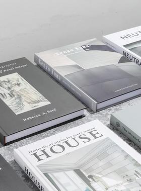 装饰书简约现代外文真书样板房书柜书架装饰陈列书房装饰真书摆件