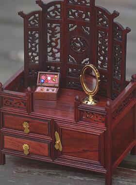 古风娃娃屋微型家具模型道具 迷你微缩青花瓶台灯留声机抱枕镜子