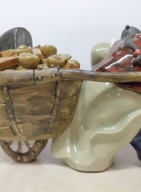 石湾公仔陶瓷招财摆件开业礼品公司店铺新房入伙家居饰品摆设礼物