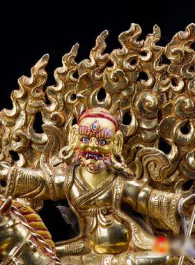 摆件铜像铜鎏孜玛全金铜像7寸尼泊尔铜像手工《紫玛》