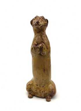 狗雕塑摆件家居不皮腊肠色陶瓷潮玩葫芦仁斋薛继业雕塑摆件柴窑