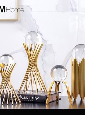 北欧高档轻奢水晶球摆件客创意厅玄关电视柜酒柜摆设W家居软装饰