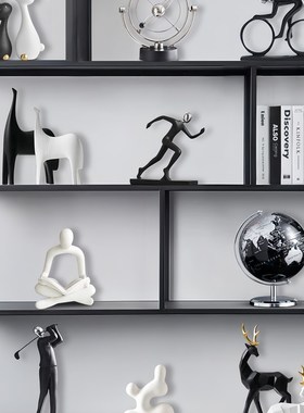 现代简约老板办公室装饰品摆件轻奢高档领导书柜高级Y感艺术工艺