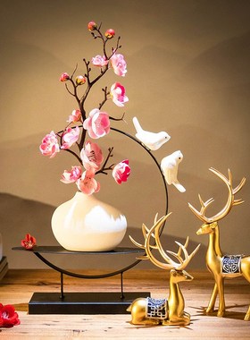 新中式摆件高端家居装饰品客厅玄关博古架电视柜摆U设乔迁新居礼