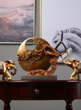 北欧招财大象小摆件客厅办公室电B视柜玄关鞋柜酒柜装饰品家居摆