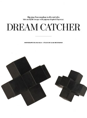 北欧简约家居小摆件黑s色十字大理石摆件样板房客厅书房软装