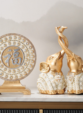 新中式鹿摆e件家居饰品轻奢客厅电视柜酒柜装饰品玄关乔迁新居礼