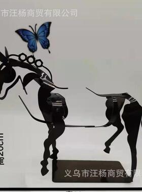 跨境新品阿多尼斯镂空雕塑马HorseSculptureAdonis桌面金属工艺品