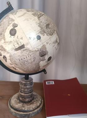 木铁大理石印度地球仪客厅书房壁橱礼品(不作教学使用)