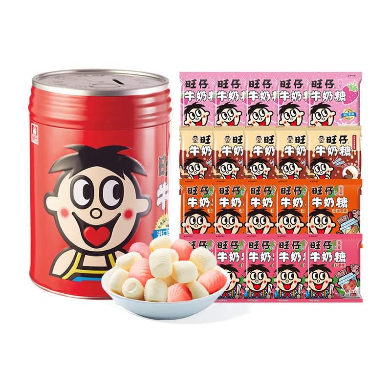 【付定金！k姐年货节】旺旺旺仔牛奶糖储钱罐518g多口味糖果,淘宝优惠券,粉丝福利购,淘宝优惠卷