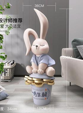 发财兔子大型落地摆件客厅电视柜沙发旁家居饰品开业礼物乔迁礼品
