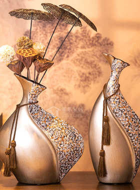 高档家居创意小口招财陶瓷花瓶摆件家居饰品客厅酒柜装饰工艺品