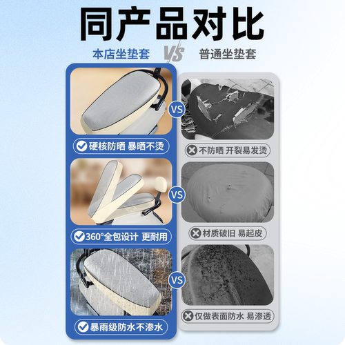 适用雅迪M11-一M/D电瓶车坐垫套座椅座位套电动车防水防晒座套 - 图1