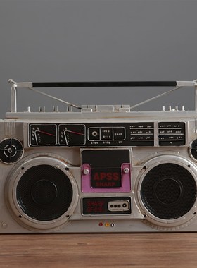 复古铁艺电视机留声机收音机模型道具酒吧咖啡厅影视拍照老式摆件