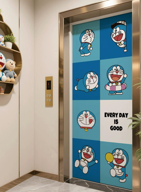 影院入户电梯门磁吸贴纸哆啦A梦