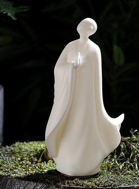 白瓷仕女陶瓷人物工艺客厅书房桌面酒柜玄关家居装饰品创意摆件