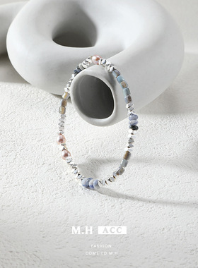 鱼头星星小众设计手串气质碎银子串珠手饰手链女生百搭官方正品潮