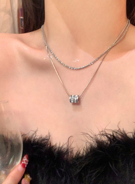 鱼头星星小众轻奢感锁骨链气质金属项链女生双层叠戴礼物饰品正品