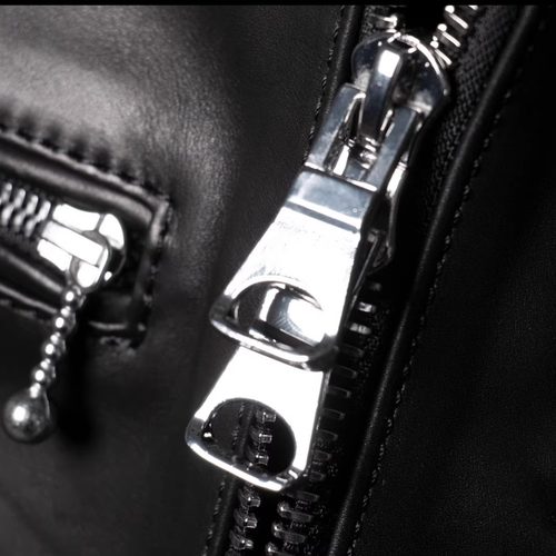 饮奶牛皮翻领夹克.男士春秋高端黑色翻领时尚商务短款修身皮衣 - 图3