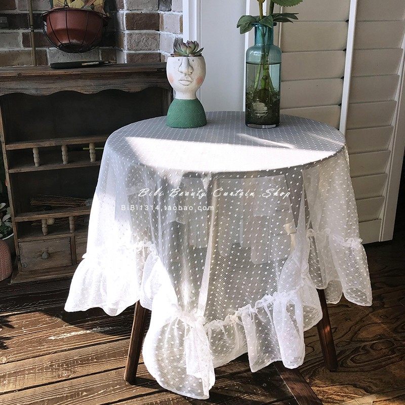 法式浪漫荷叶边经编蕾丝纱防尘装饰桌布茶几布四种图案成品,淘宝优惠券,粉丝福利购,淘宝优惠卷