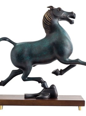 古铜官马踏飞燕铜奔马客厅玄关电视柜办公桌装饰工艺品艺术品
