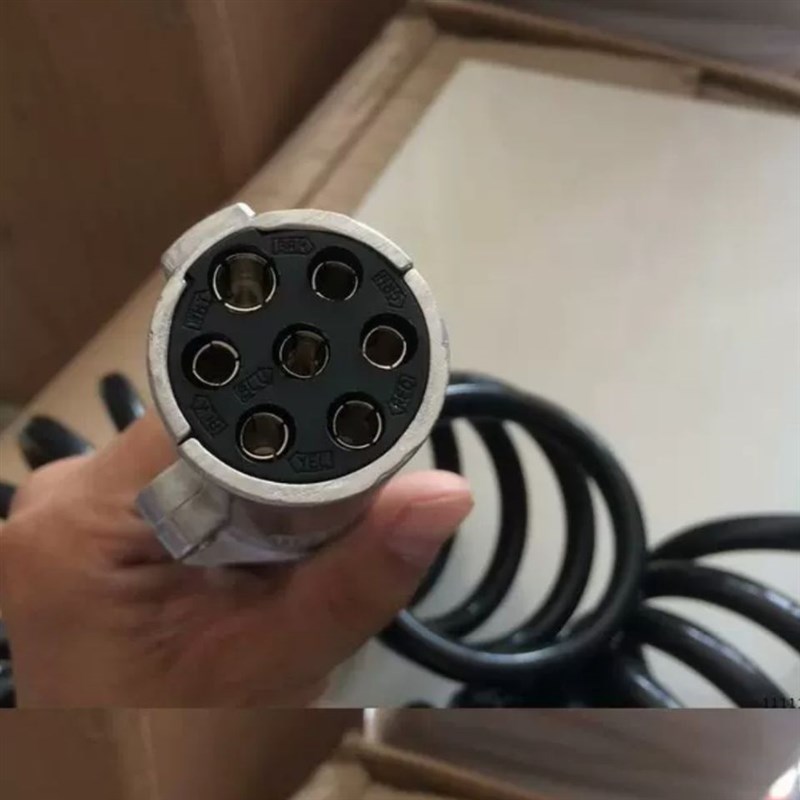 加长大圈汽车挂车线半挂车连接线七芯螺旋线总成挂车七孔电线铝头 - 图3