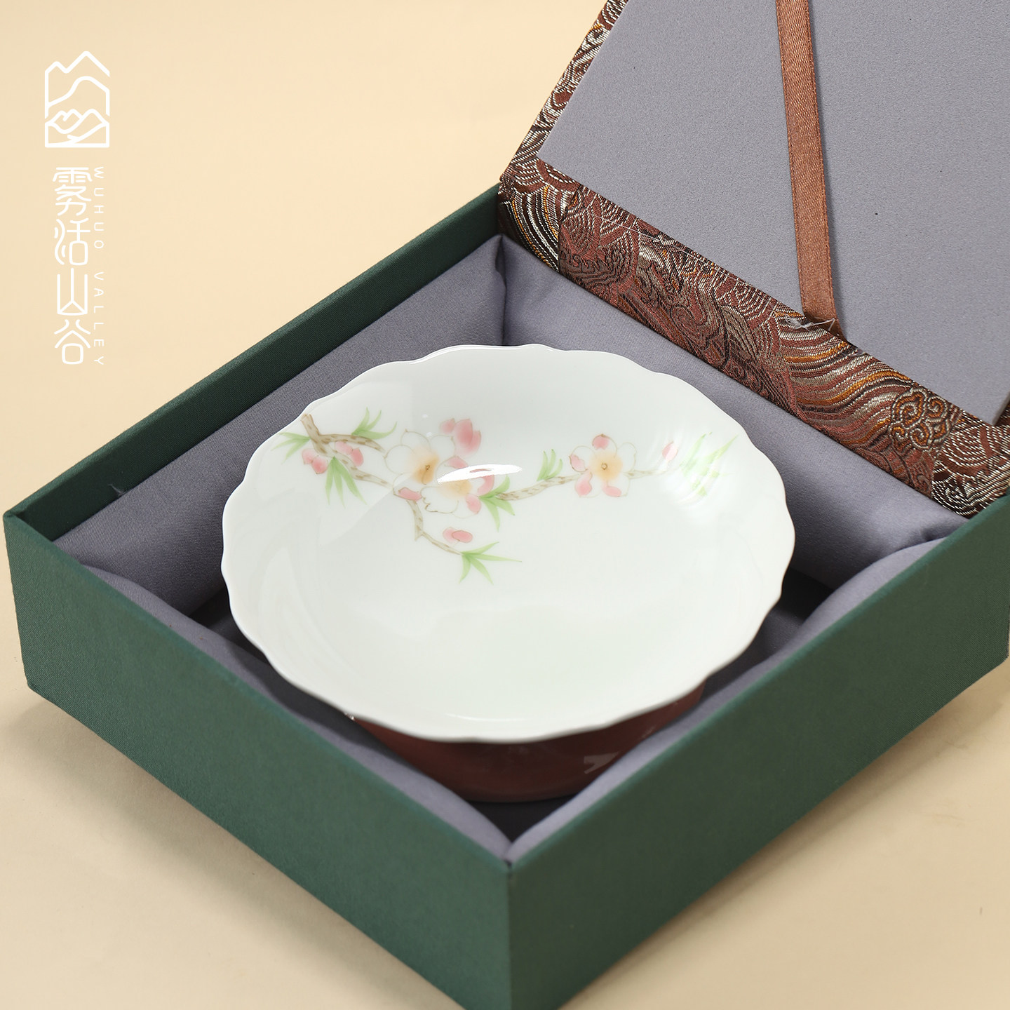 手绘壶承陶瓷釉下彩小清新干泡台粉色高足点心盘高档花口果盘茶具,淘宝优惠券,粉丝福利购,淘宝优惠卷